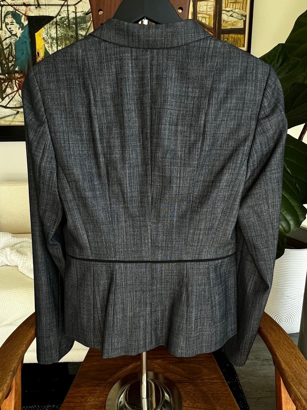 Boss Charcoal Gray Notch Lapel Two-Button Blazer - Picture 2 of 5